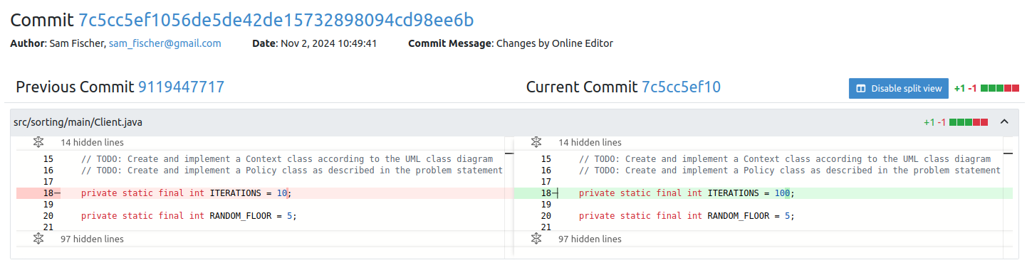 Commit Diff View