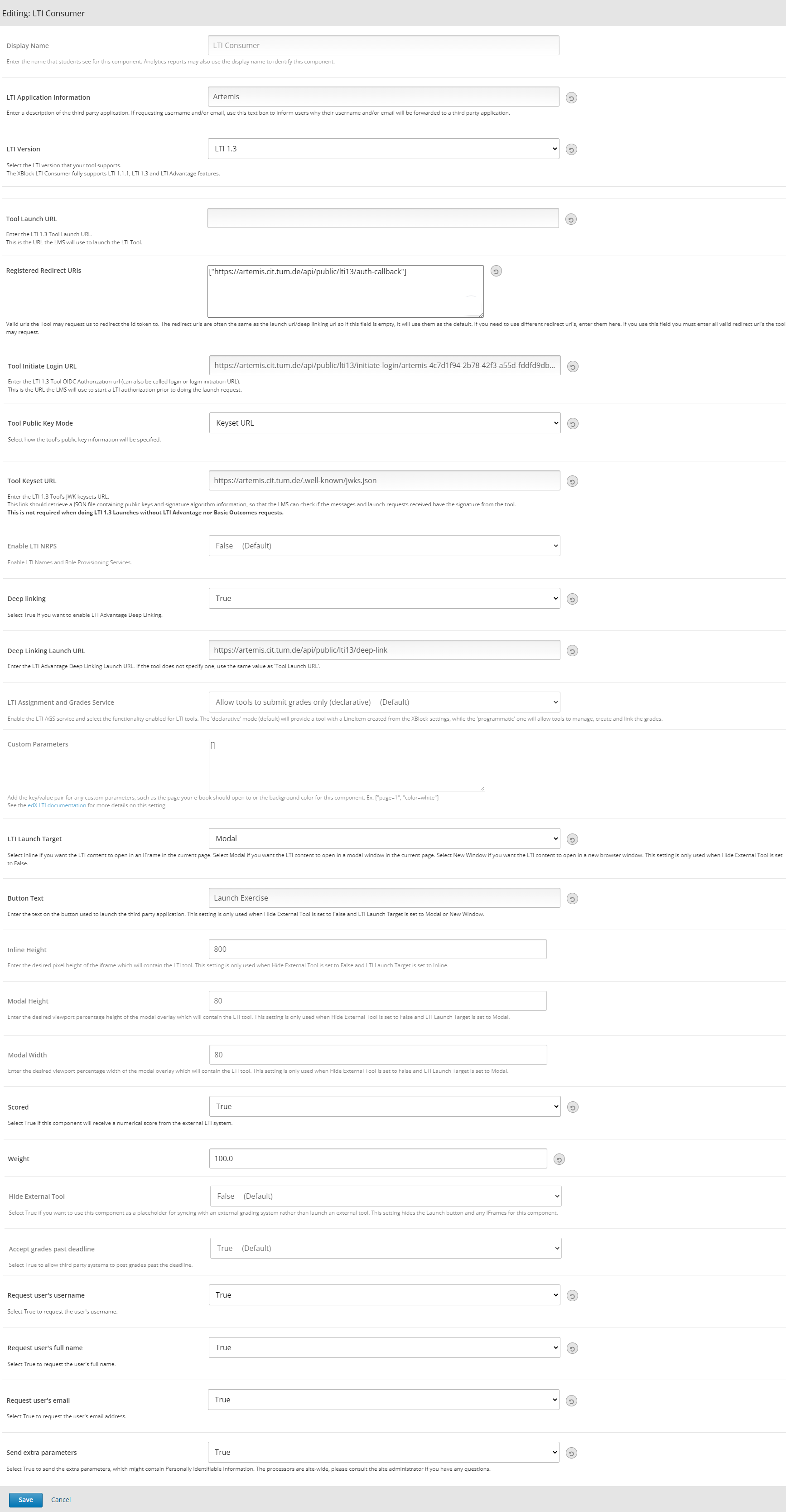 Edx LTI Consumer Settings