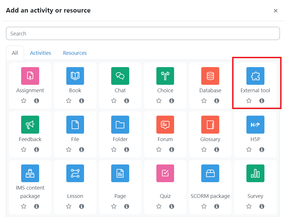 Moodle - Add External Tool