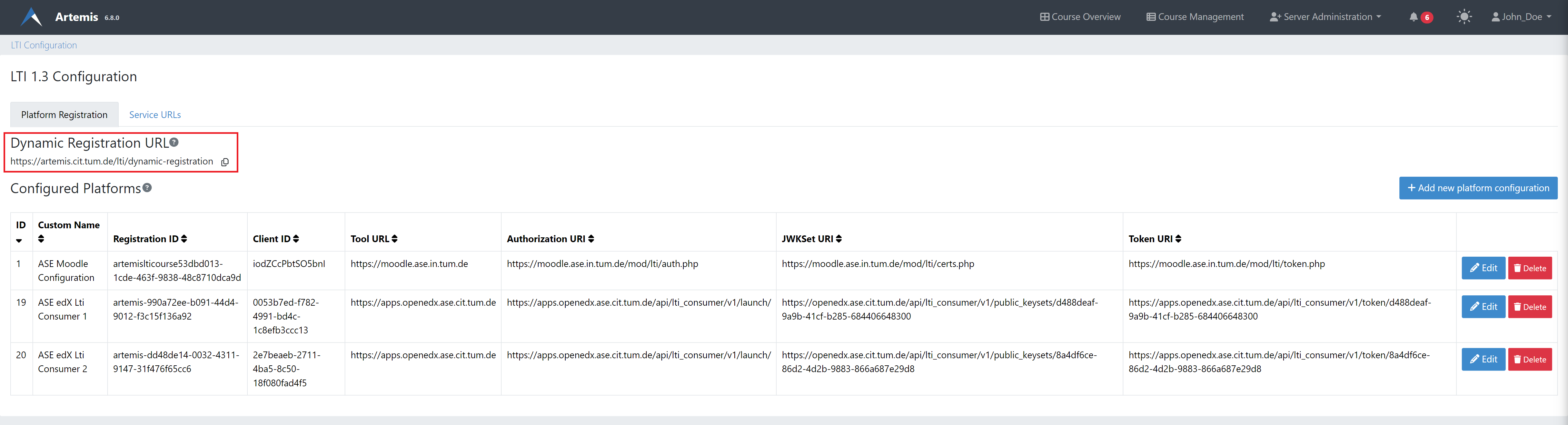 Server LTI 1.3 Configuration
